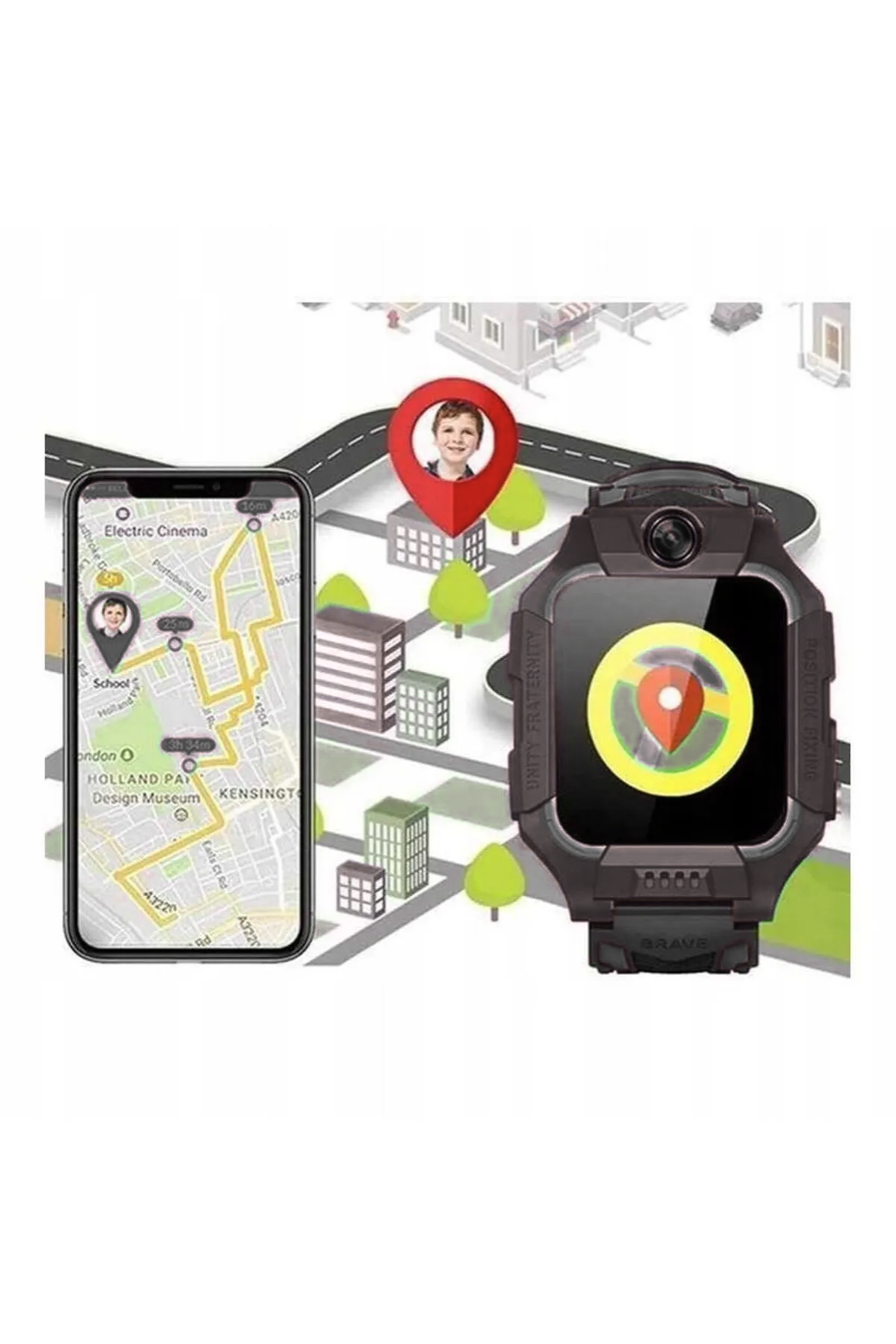 Wodimark Sim Kartlı LBS Konumlu Kameralı Akıllı Çocuk Takip Saati – SOS Acil Arama, Gizli Dinleme, IMEI Kayıt (SİYAH)