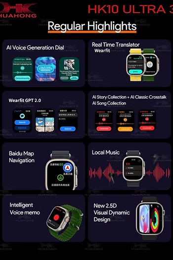 Wodimark HK10 Ultra 3 Wifi 6 Chat GPT/Video Uygulama Akıllı Saat