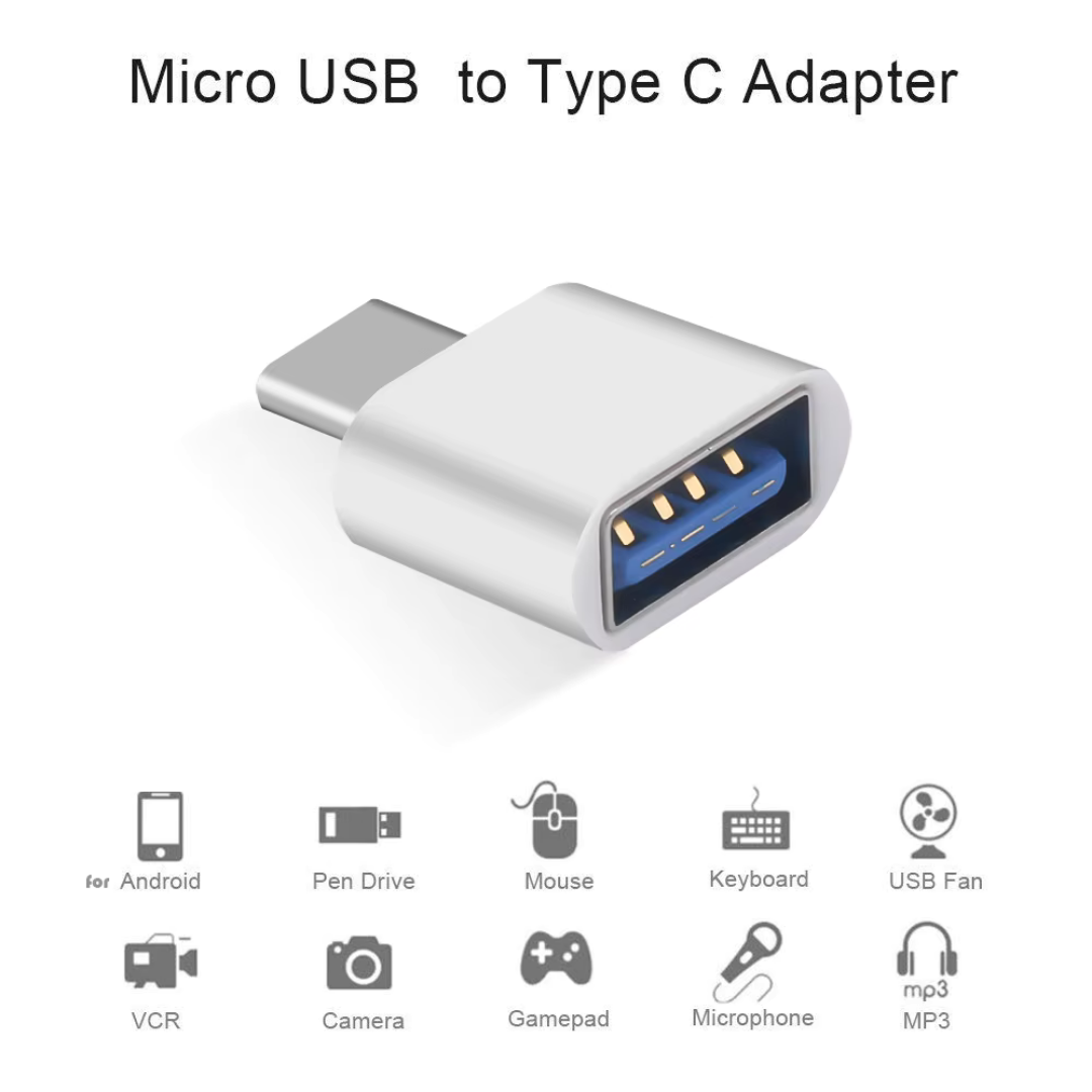 Wodimark USB-A to Type-C OTG Metal Adaptör | USB 3.0 Hızlı Veri ve Şarj Dönüştürücü (Gümüş)