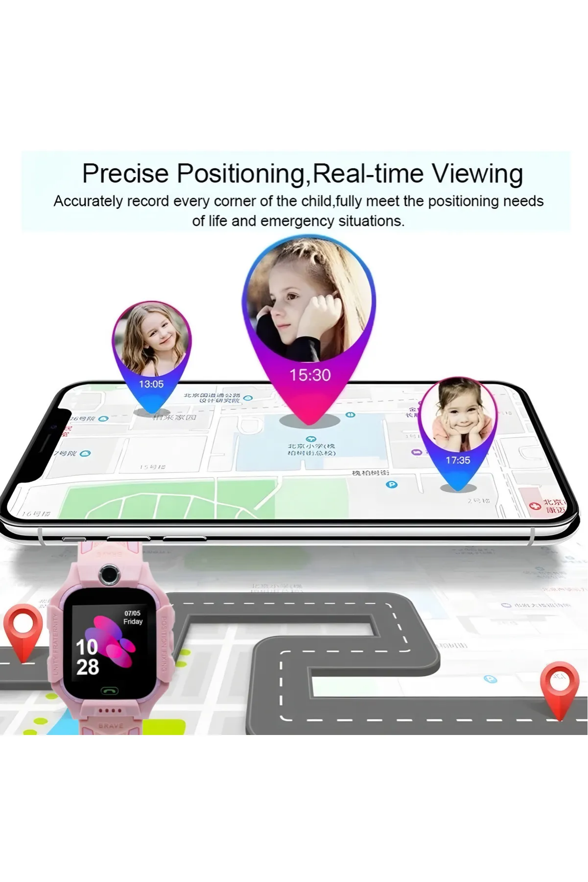 Wodimark Sim Kartlı LBS Konumlu Kameralı Akıllı Çocuk Takip Saati – SOS Acil Arama, Gizli Dinleme, IMEI Kayıt (SİYAH)