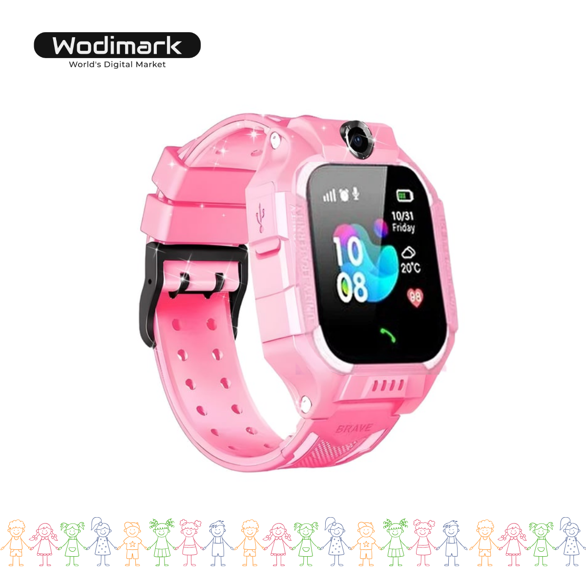 Wodimark Sim Kartlı LBS Konumlu Kameralı Akıllı Çocuk Takip Saati – SOS Acil Arama, Gizli Dinleme, IMEI Kayıt