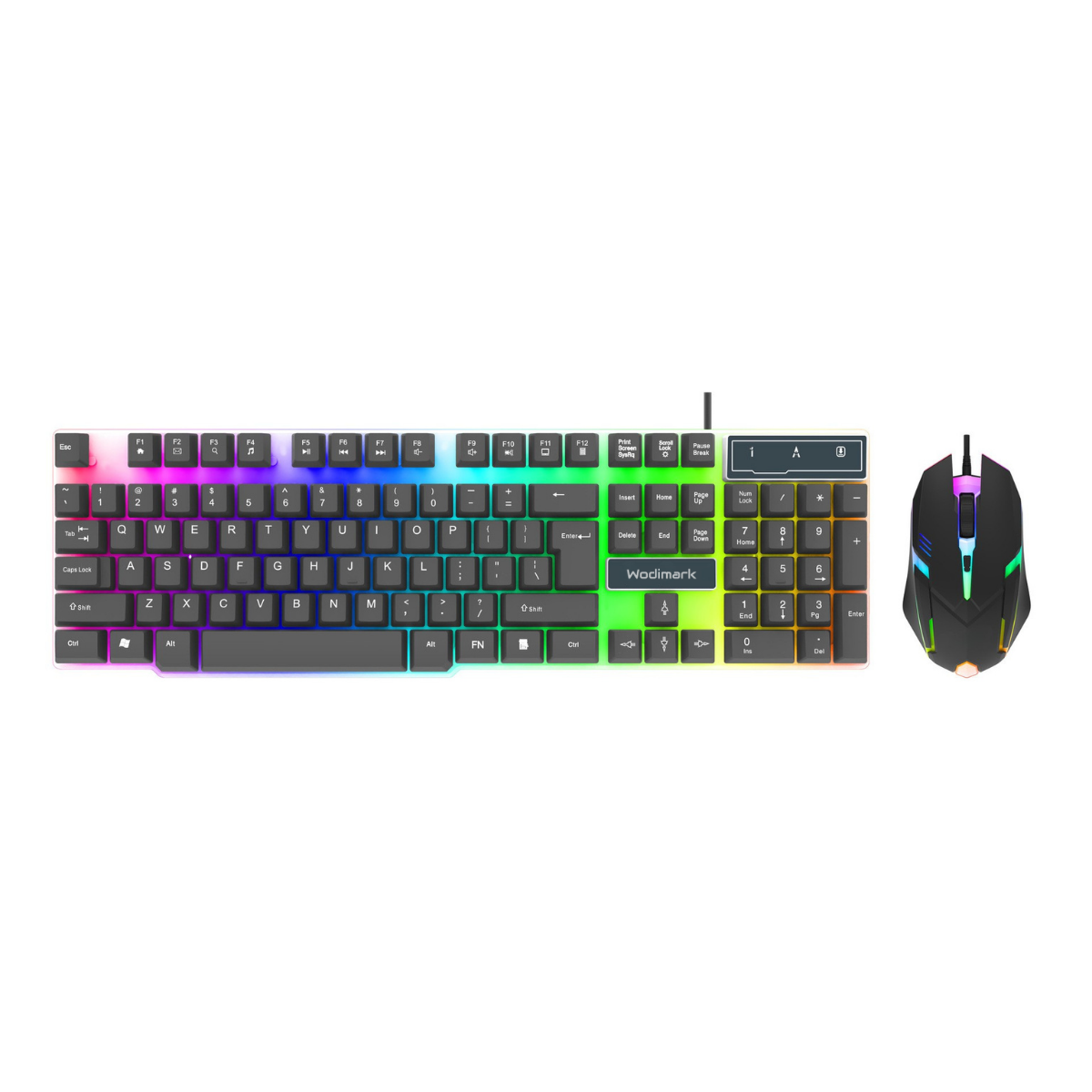 RGB Oyuncu Klavye Mouse Seti | Metal Gövdeli, Tam Boyutlu Q Klavye, 1600 DPI Gaming Mouse | USB Kablolu