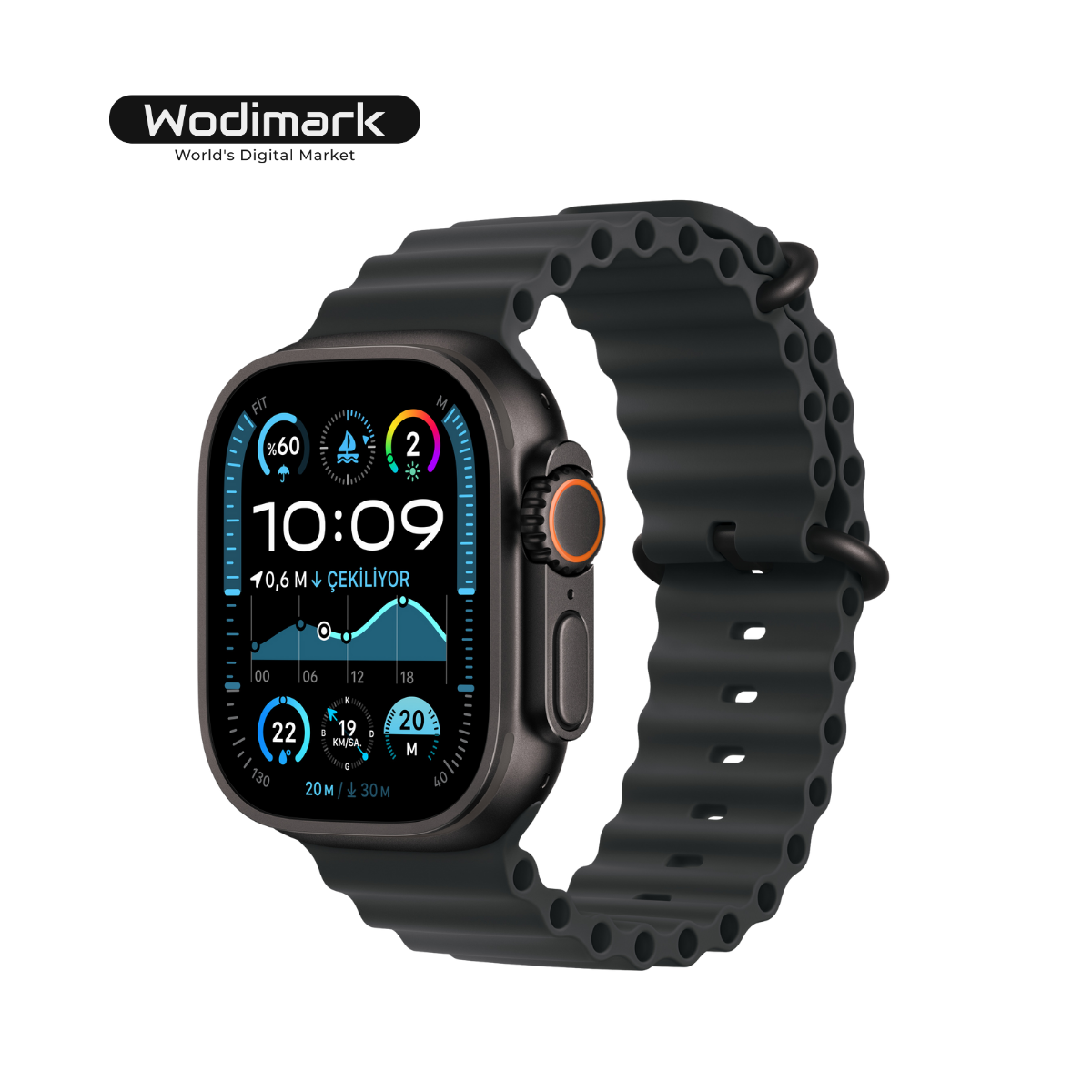 Wodimark HK9 Ultra 2 Max Akıllı Saat – 2.1” AMOLED Ekran, ChatGPT 2.0, 2GB Hafıza, IP68 Su Geçirmez, Şık Siyah Kasa