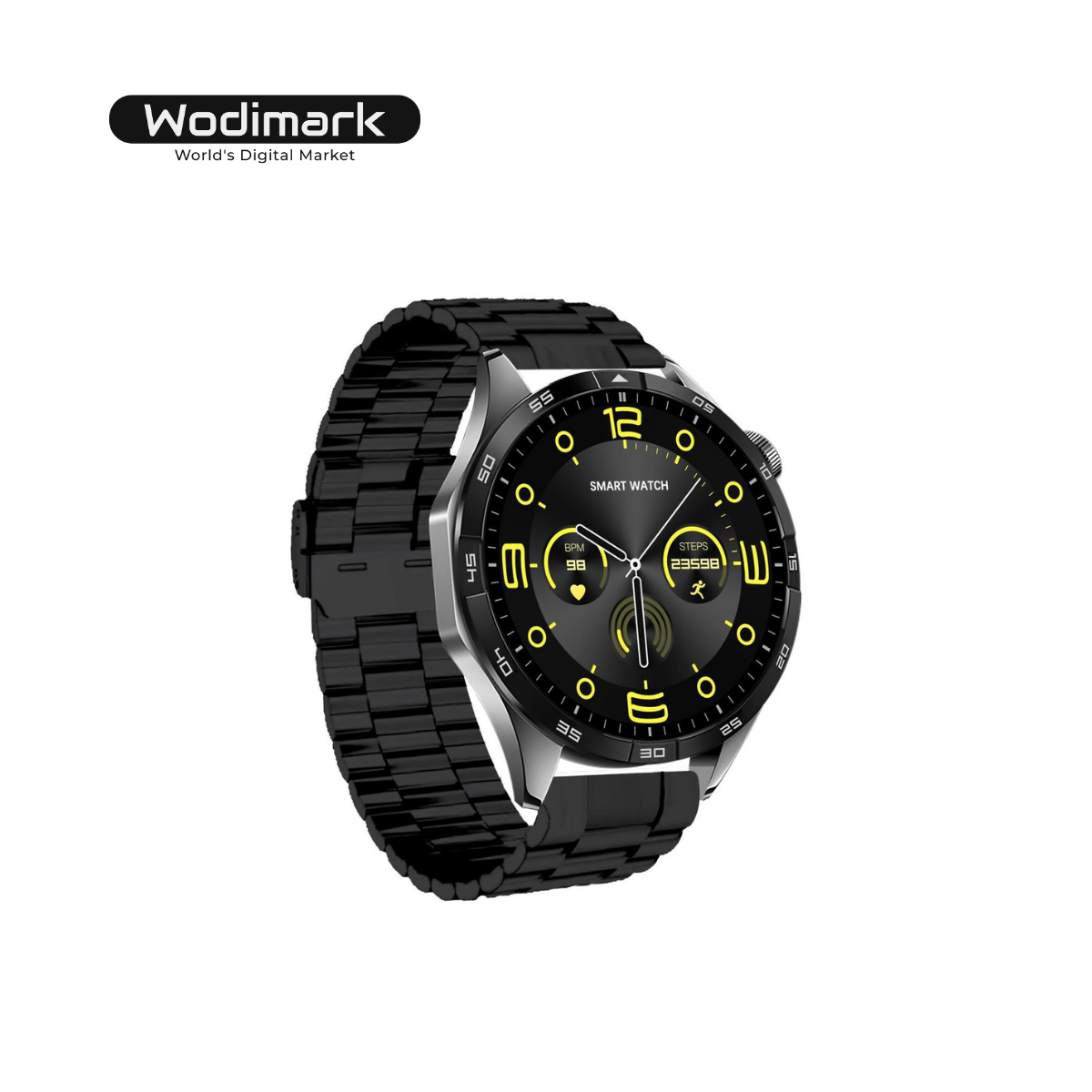 Wodimark GT58 Akıllı Saat – 1.62” AMOLED Ekran, 47mm, Kablosuz Şarj, 3 Kordonlu (Deri + Silikon + Metal), iOS & Android Uyumlu