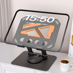 360° Dönebilen Alüminyum Tablet Standı | Yükseklik ve Eğim Ayarlı Metal Tablet Tutucu | 7–12 İnç | iPad Tablet Tutucu