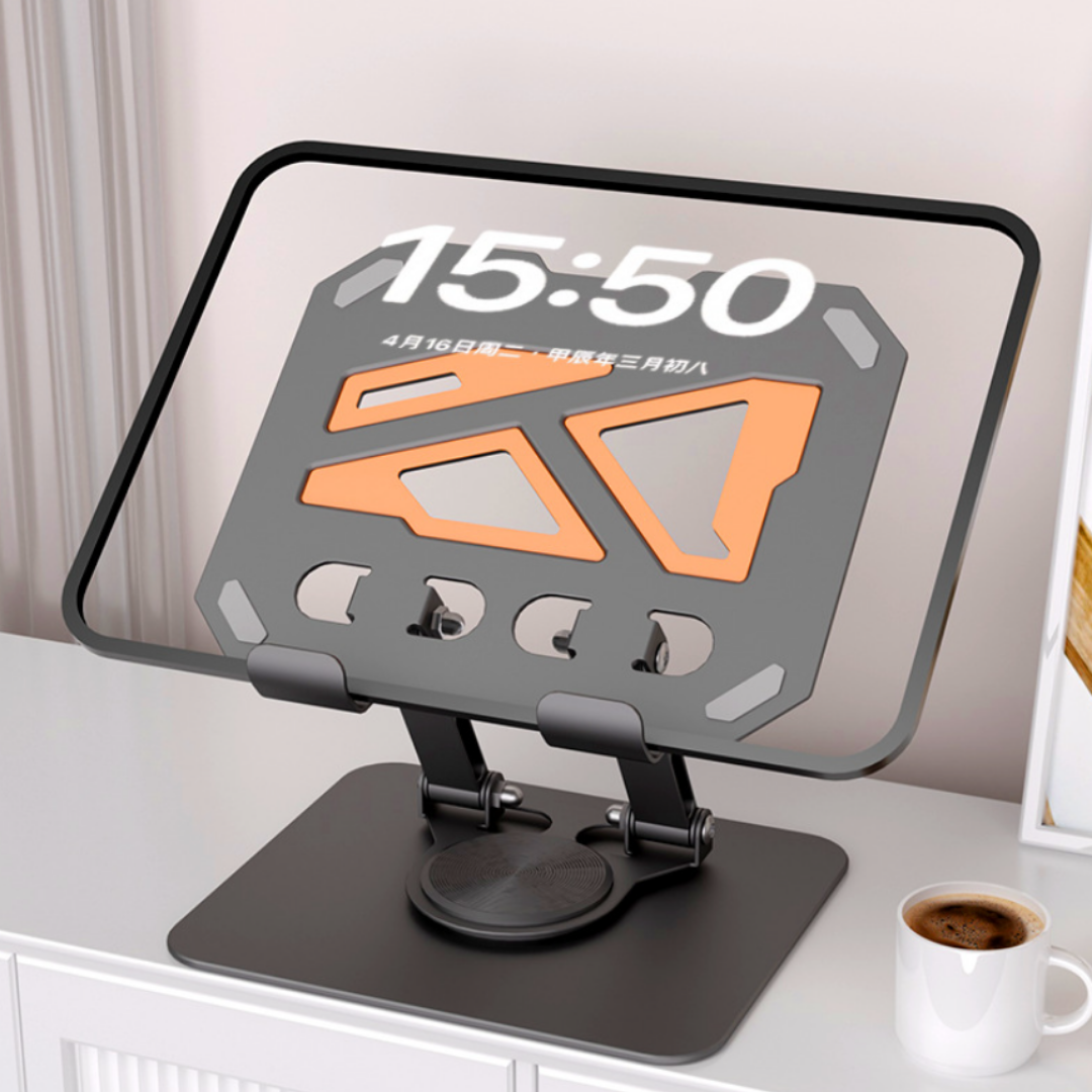 360° Dönebilen Alüminyum Tablet Standı | Yükseklik ve Eğim Ayarlı Metal Tablet Tutucu | 7–12 İnç | iPad Tablet Tutucu