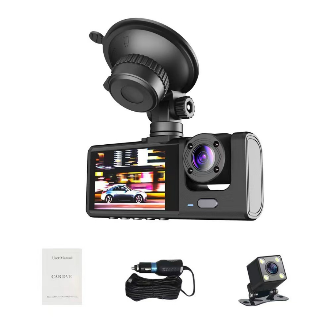 Wodimark 1080P Dash Cam Full Hd Araç içi Kamera Ön Arka ve İç Kayıt 3 Kamera