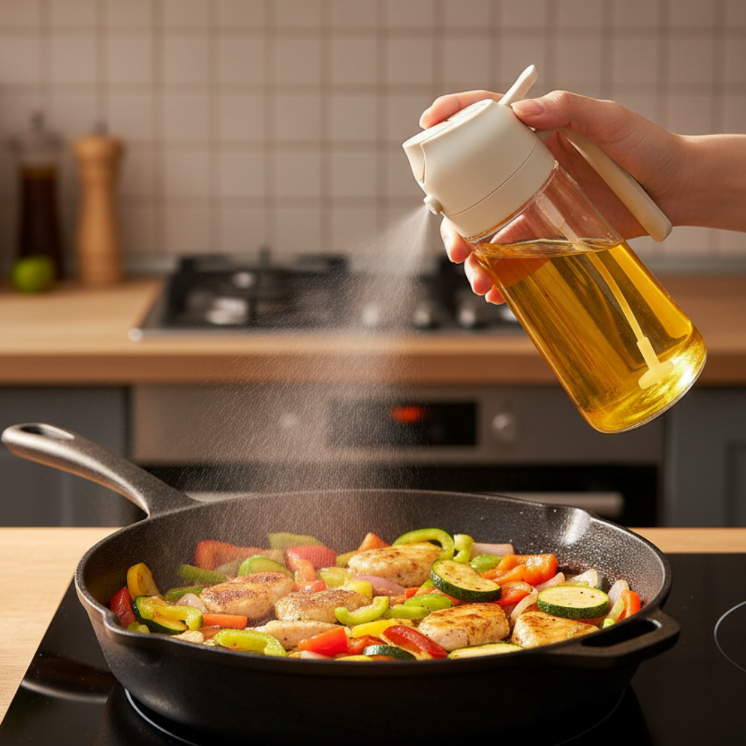 Mutfak için 2'si 1 Arada Zeytinyağı Dispenseri Şişesi, 16oz/470ml Premium Cam  , Hava Fritözü, Salata, Kızartma, Barbekü için 1 ADET