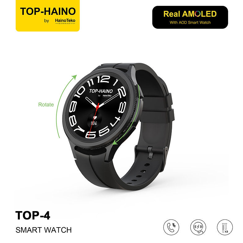 Wodimark HainoTeko TOP-4 Akıllı Saat Kordon / Kalem / Not Defteri Hediyeli Watch Amoled Ekran