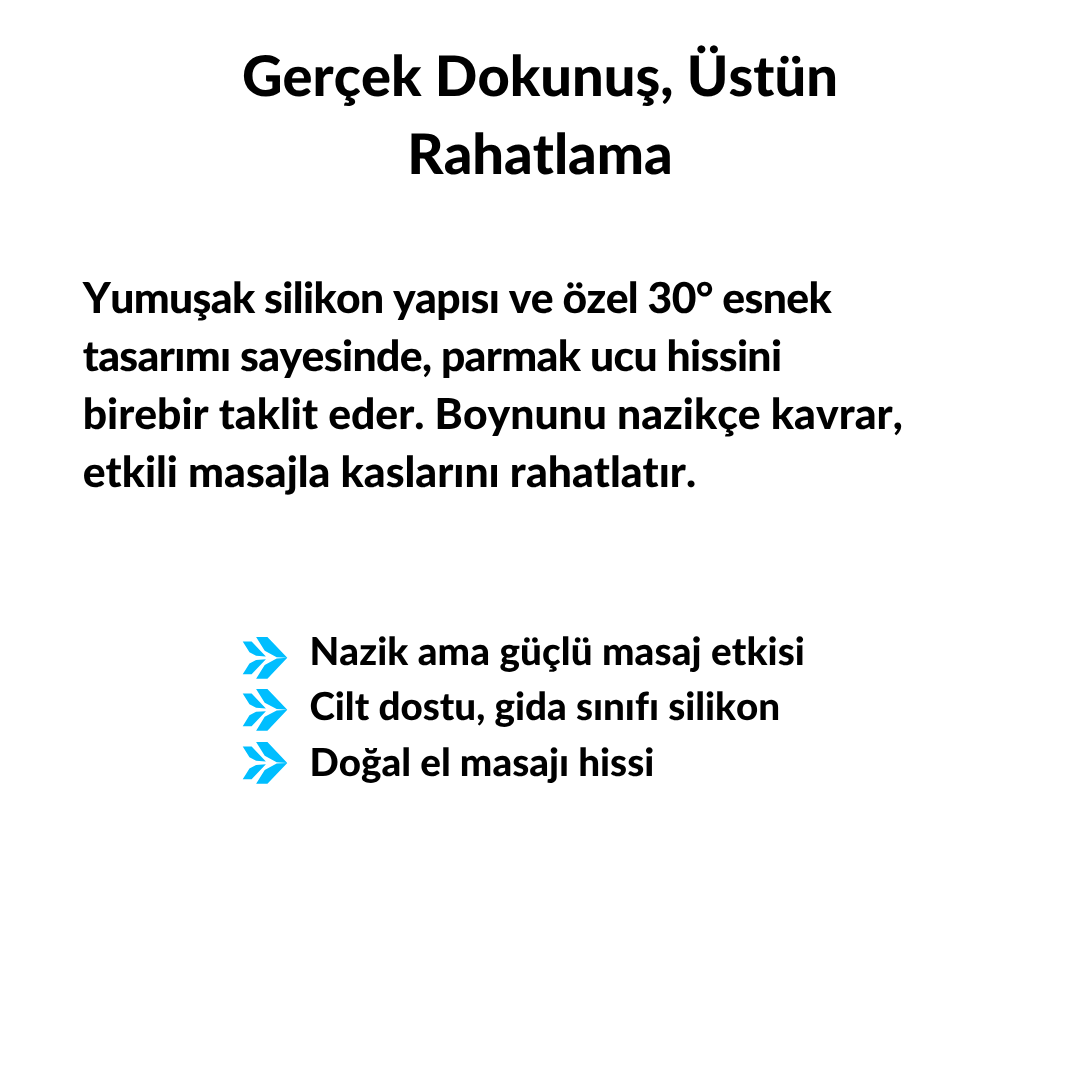 Wodimark Isıtmalı El Şekilli Taşınabilir Şarjlı Masaj Cihazı