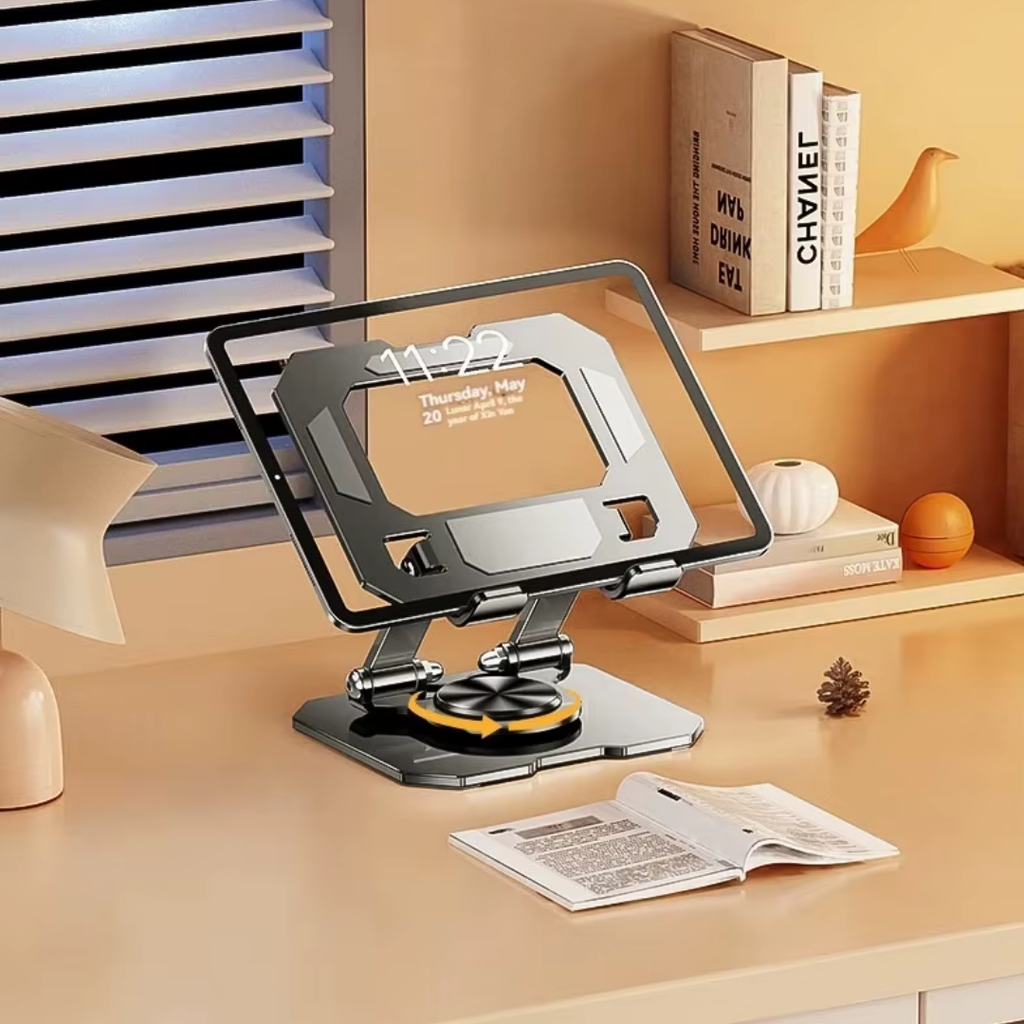 Wodimark 360° Döner Tablet Standı | iPad İçin Katlanabilir Masaüstü Tablet ve Telefon Tutucu