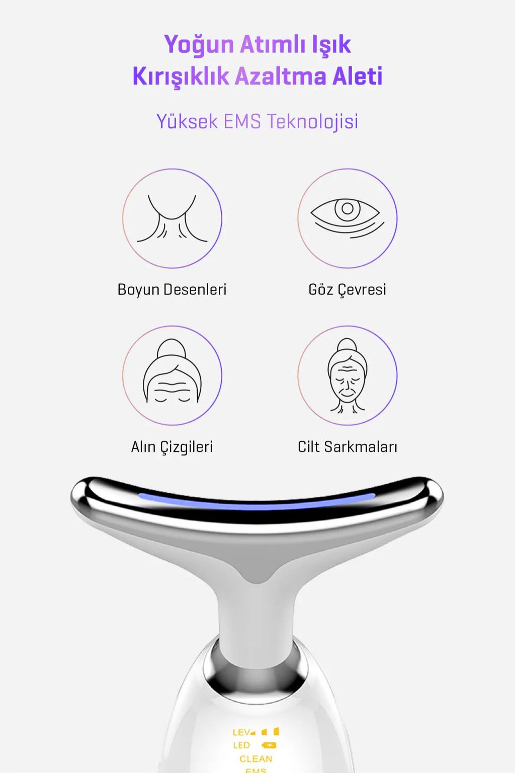 Wodimark World's Digital Market Boyun ve Yüz – 7 Programlı EMS Güzellik Cihazı (