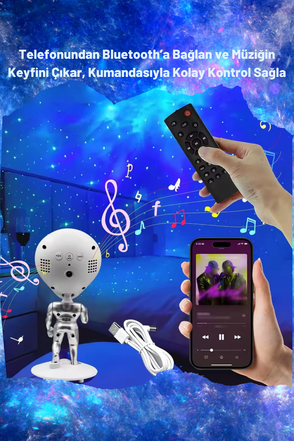 Alien Star Projector Night Light | Ceiling Nebula Galaxy Projector, Laser