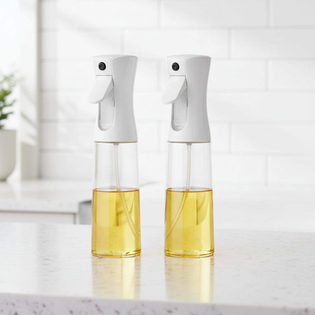 2'li Set Cam Sprey Yağdanlık & Yağdanlık - Airfryer, Izgara, Fritöz, Salata, Yemek Püskürtmeli