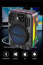 Wodimark Portable Bluetooth Speaker – RGB Light, Extra Bass, Radio, USB+S