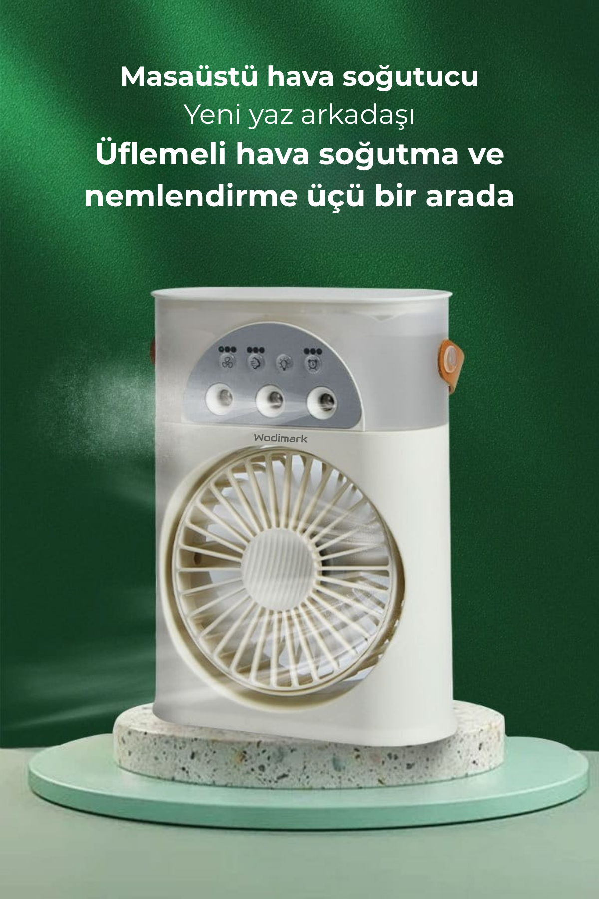 Wodimark Smart Taşınabilir Işıklı Spreyli Vantilatör Buzlu Buharlı Vantilatör Mi