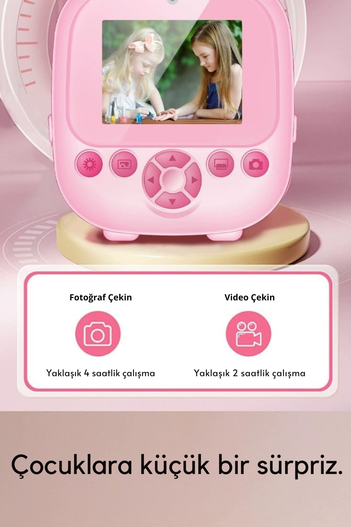 Wodimark Print Camera Çocuk Fotoğraf Makinesi Dijital HD Video Kamera Anlık