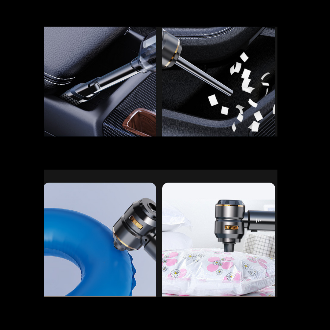 17000Pa Güçlü Kablosuz El Süpürgesi – 4’ü 1 Arada Mini Vakum, LED Ekranlı & Üfle