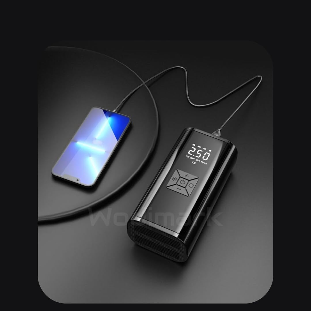 Wodimark EG-216 Air Araç Lastik Şişirme Pompası – Otomatik Durdurma, LED Ekran