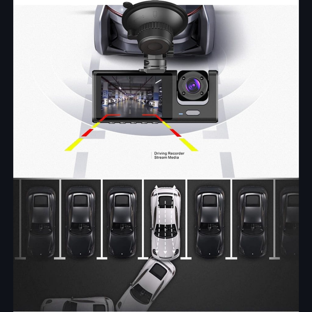 Wodimark 1080P Dash Cam Full Hd Araç içi Kamera Ön Arka ve İç Kayıt 3 Kamera