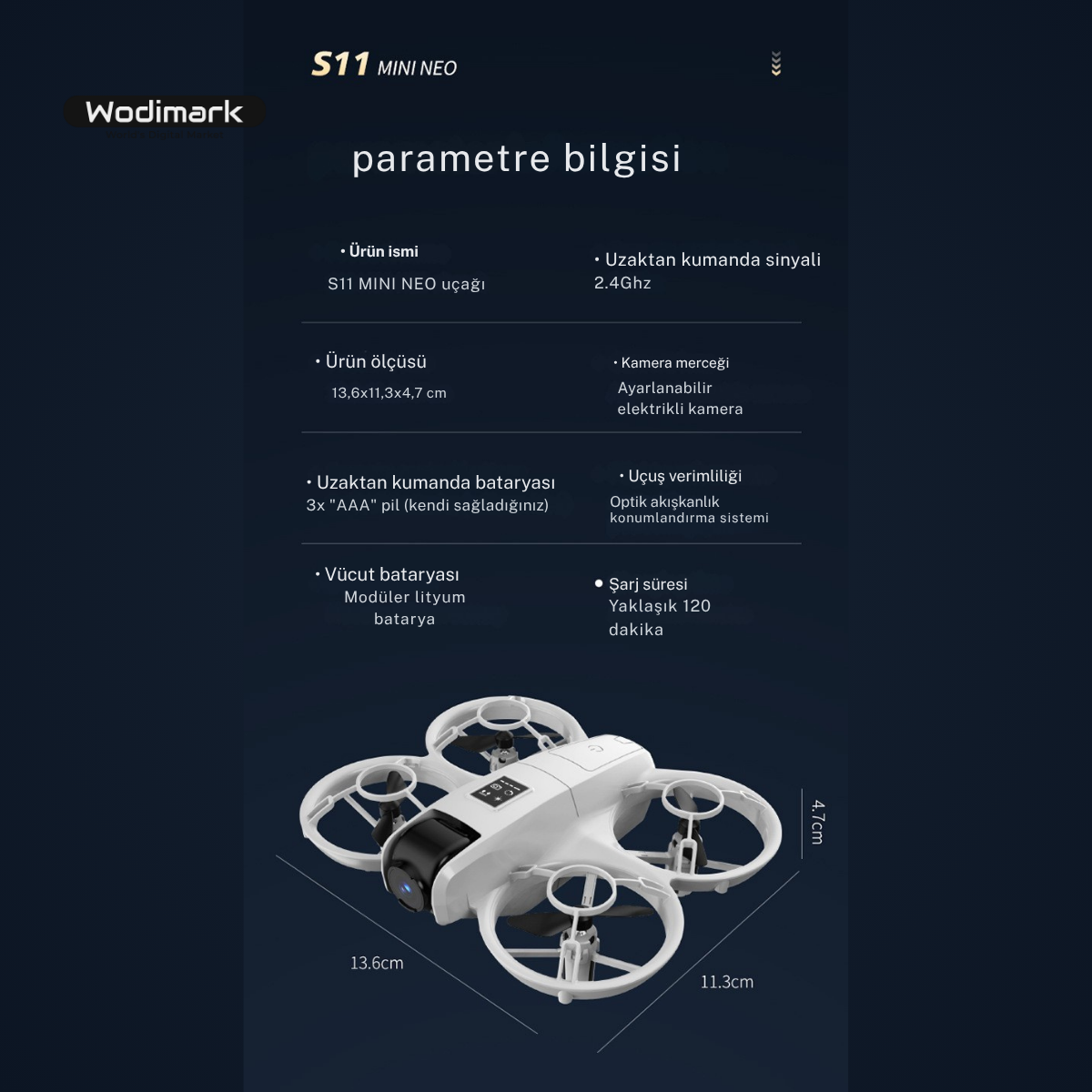 S11 MINI NEO Akıllı Drone – HD Kameralı, Otomatik Takip, Avuç İçi Kalkış, Lens Modu, Mini RC Drone