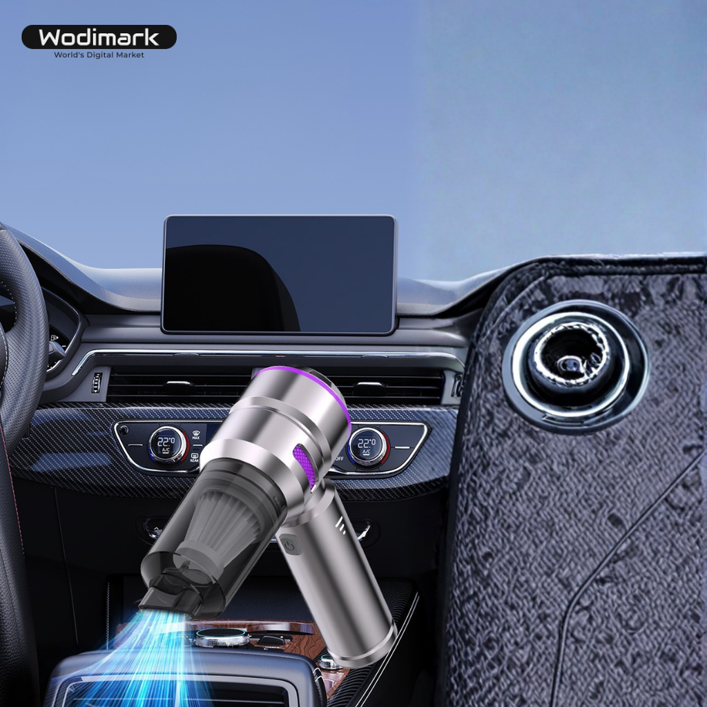 20.000Pa Güçlü Kablosuz El Süpürgesi | 4’ü 1 Arada Mini Vakum, LED Ekranlı & Üfleme Özellikli – Araba ve Ev Temizliği İçin