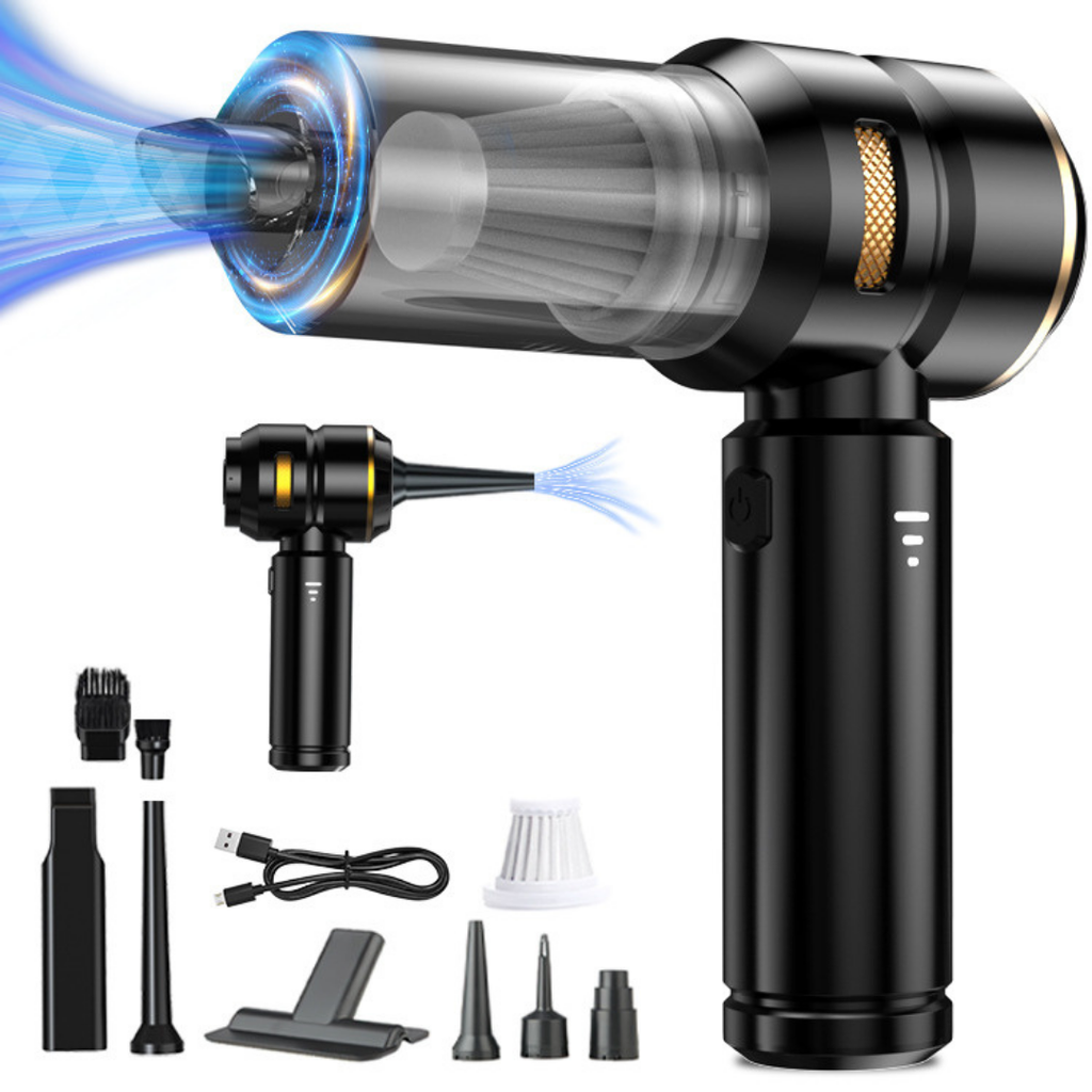 17000Pa Powerful Wireless Handheld Vacuum Cleaner – 4 in 1 Mini Vacuum with LED Display &amp; Blow