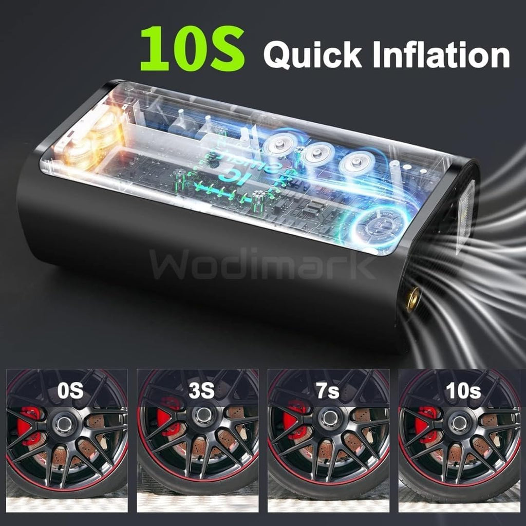 Wodimark EG-216 Air Vehicle Tire Inflator Pump – Automatic Stop, LED Display
