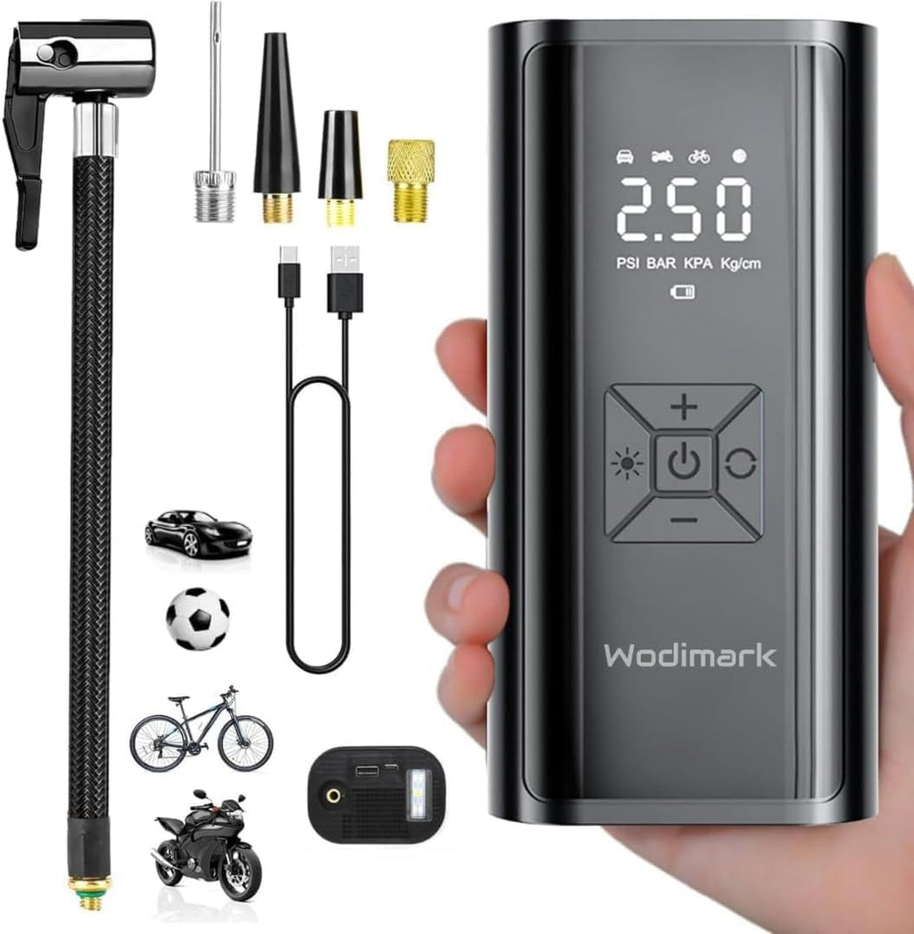 Wodimark EG-216 Air Vehicle Tire Inflator Pump – Automatic Stop, LED Display