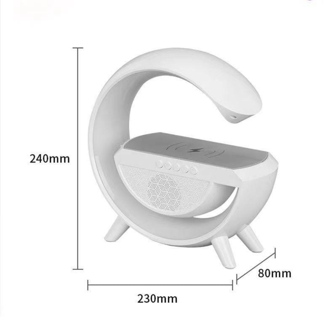 Kablosuz Şarj Standlı RGB Işıklı Bluetooth Hoparlör Gece Lambası Çok Fonk...