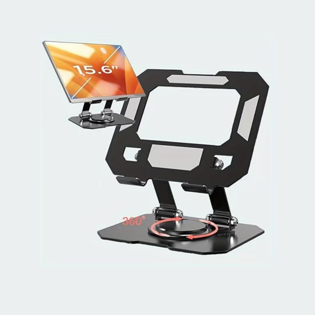 Wodimark 360° Döner Tablet Standı | iPad İçin Katlanabilir Masaüstü Tablet ve Telefon Tutucu