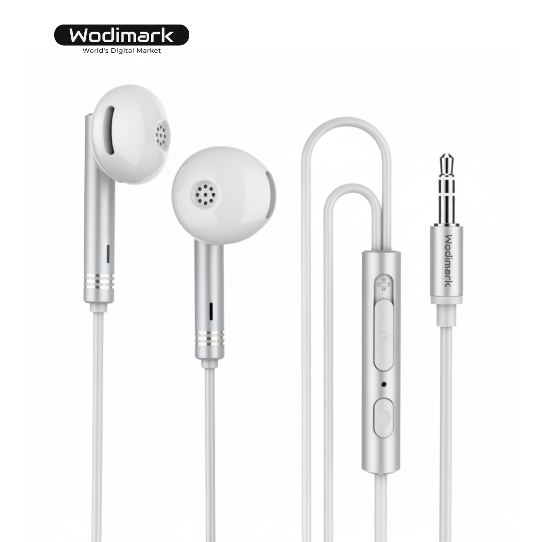 Wodimark 3.5mm AUX Kablolu Kulaklık – Mikrofonlu ve Kumandalı, Gürültü İzolasyon