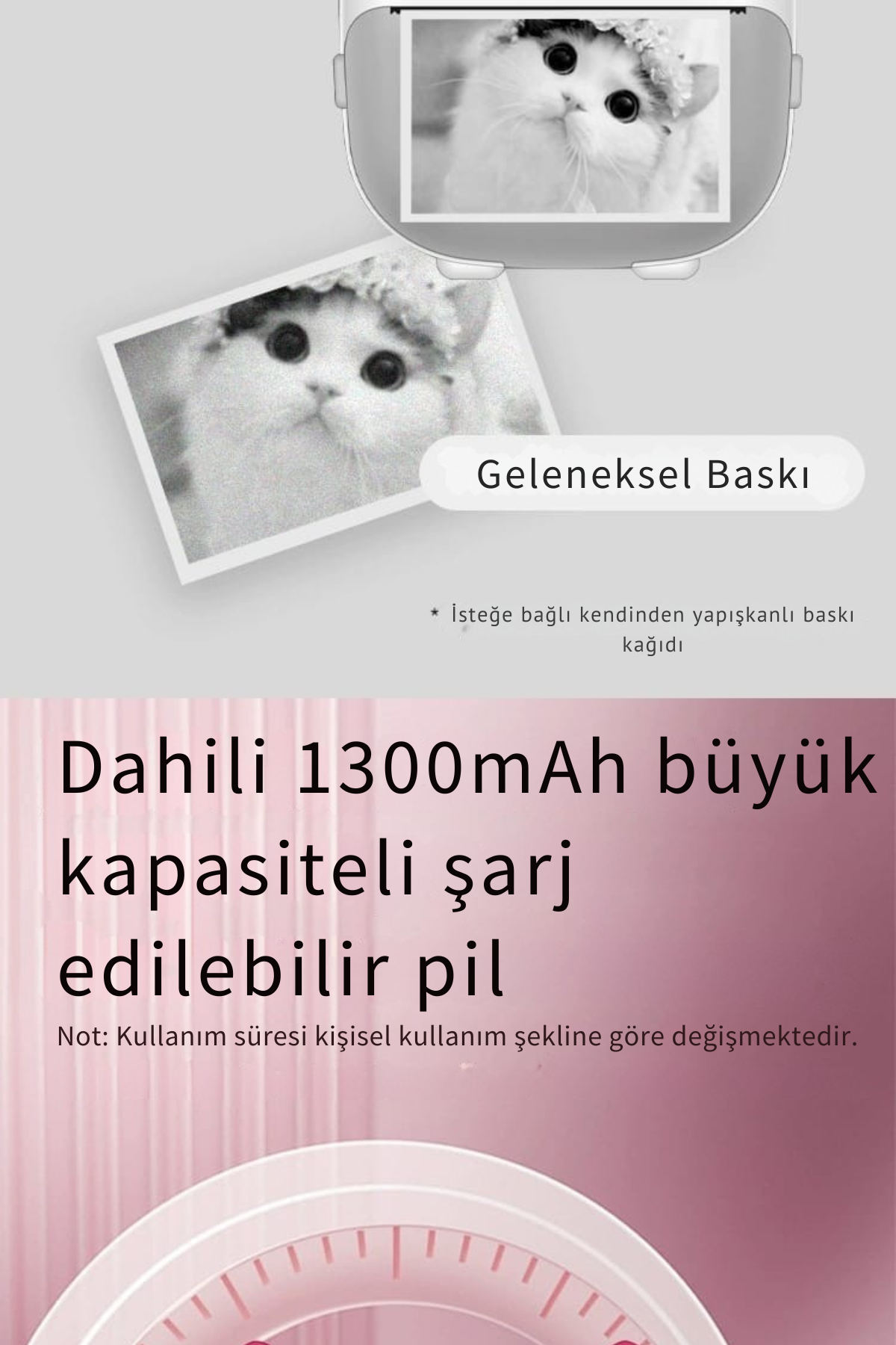 Wodimark Print Camera Çocuk Fotoğraf Makinesi Dijital HD Video Kamera Anlık