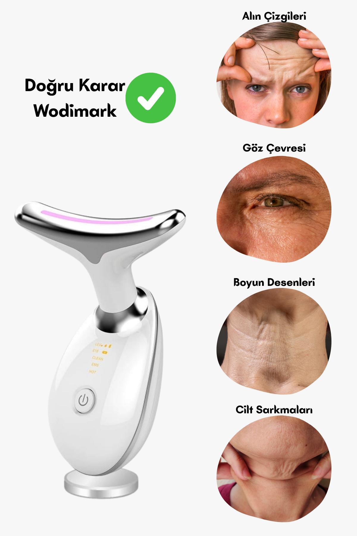 Wodimark World's Digital Market Boyun ve Yüz – 7 Programlı EMS Güzellik Cihazı (