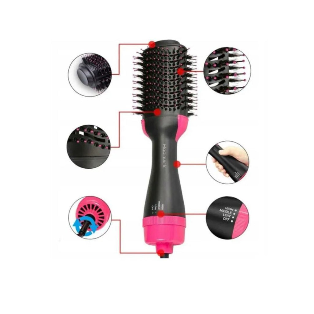 3’ü 1 Arada Saç Şekillendirici Fön Tarağı 1000W | Kurutma, Düzleştirme ve Hacim | İyon Teknolojisi