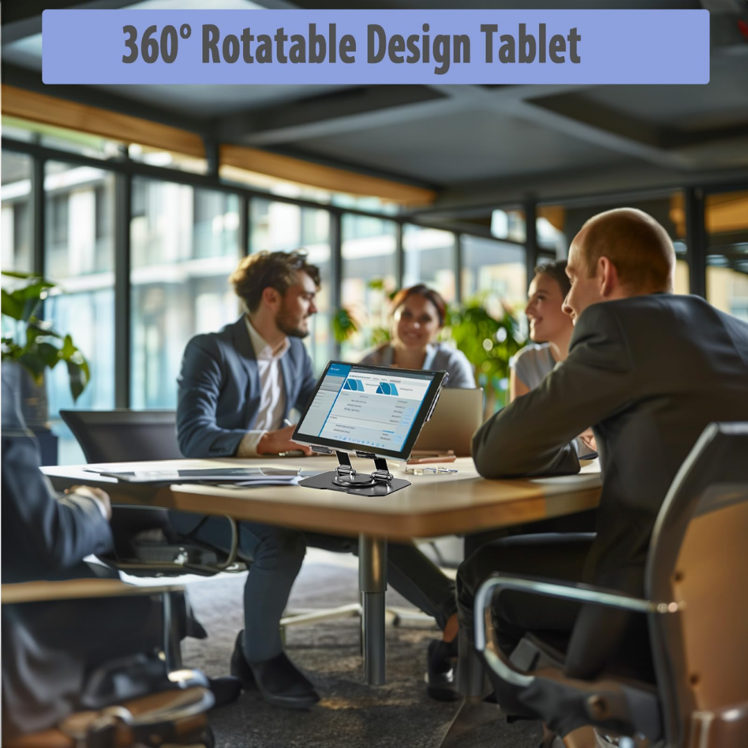Wodimark 360° Döner Tablet Standı | iPad İçin Katlanabilir Masaüstü Tablet ve Telefon Tutucu