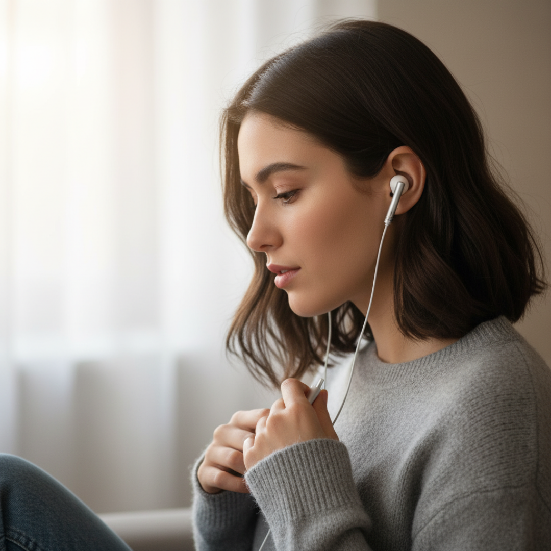 Wodimark Type-C Kablolu Kulaklık – Beyaz renkli