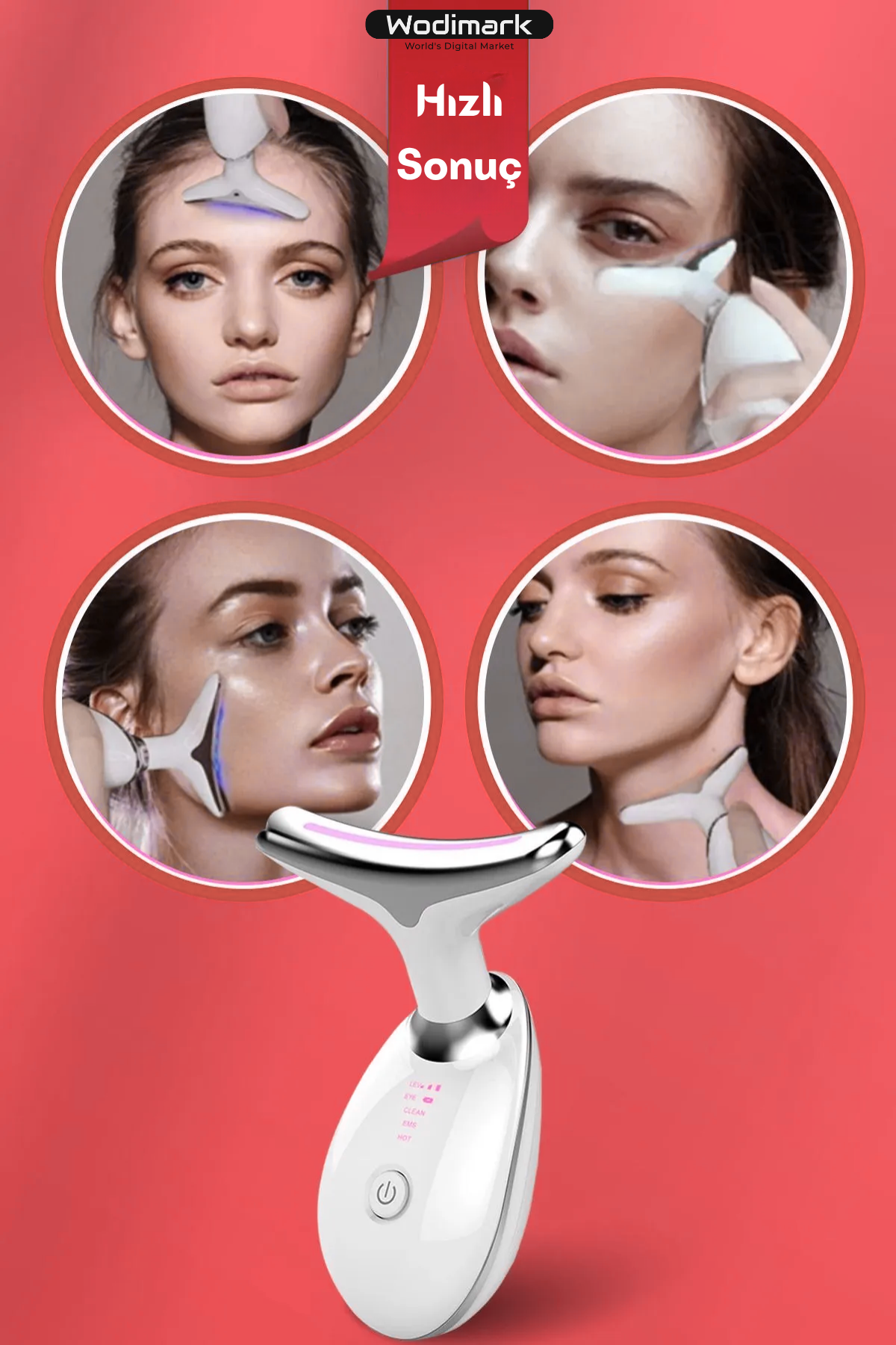 Wodimark World's Digital Market Boyun ve Yüz – 7 Programlı EMS Güzellik Cihazı (