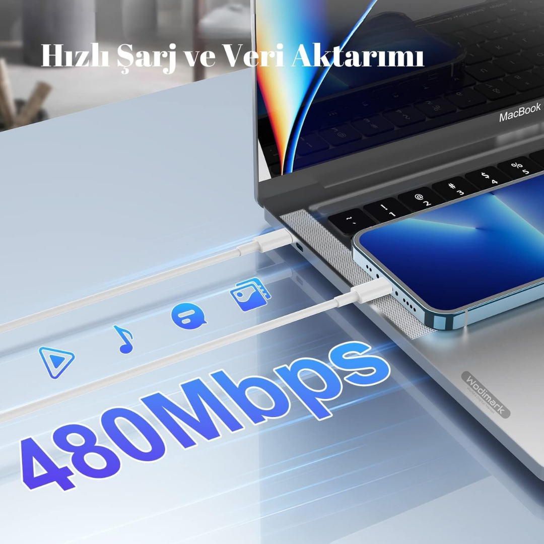 MFi Onaylı iPhone USB C to Lightning Hızlı Şarj Kablosu – PD 20W Uyumlu, Dayanık