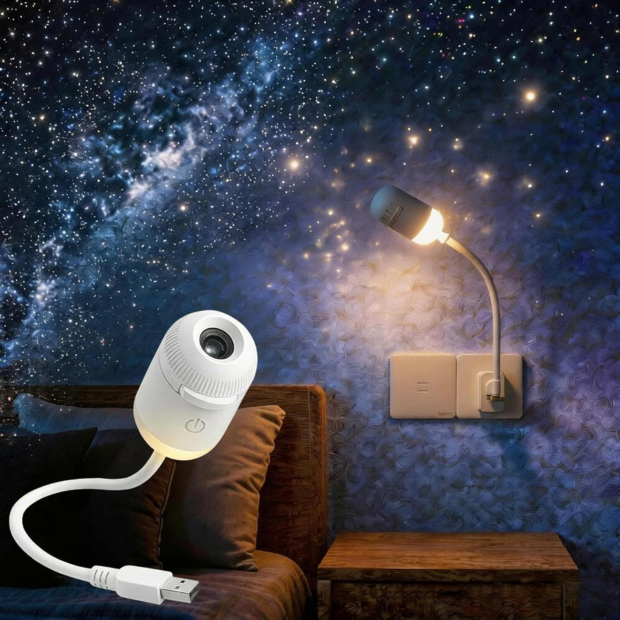 Galaxy Yıldızlı Gökyüzü Projektörü, 2'si 1 Arada 360° Ayarlanabilir LED Uzay Samanyolu Lambası, 12 Adet Film Diskli Yıldızlı Gökyüzü Projektörü, Yatak Odası Parti Dekorasyon Hediye İçin Tavan