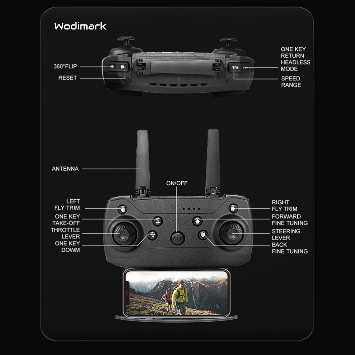Çift Kamera Uzaktan Kumandalı Taşıma Çantalı Çocuklar İçin Uygun, Katlanabilir, Başlangıç Kameralı Eğlence Hobi Çift Batarylı