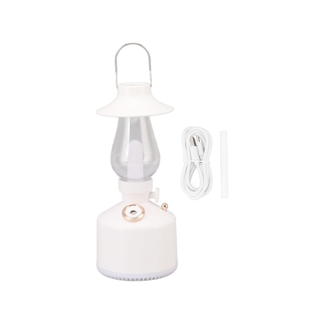 Wodimark Retro Gaz Lambası Görünümlü Şarjlı Hava Nemlendirici | LED Gece Lambası & Aroma Difizör | Sessiz Nano Buhar Teknolojisi