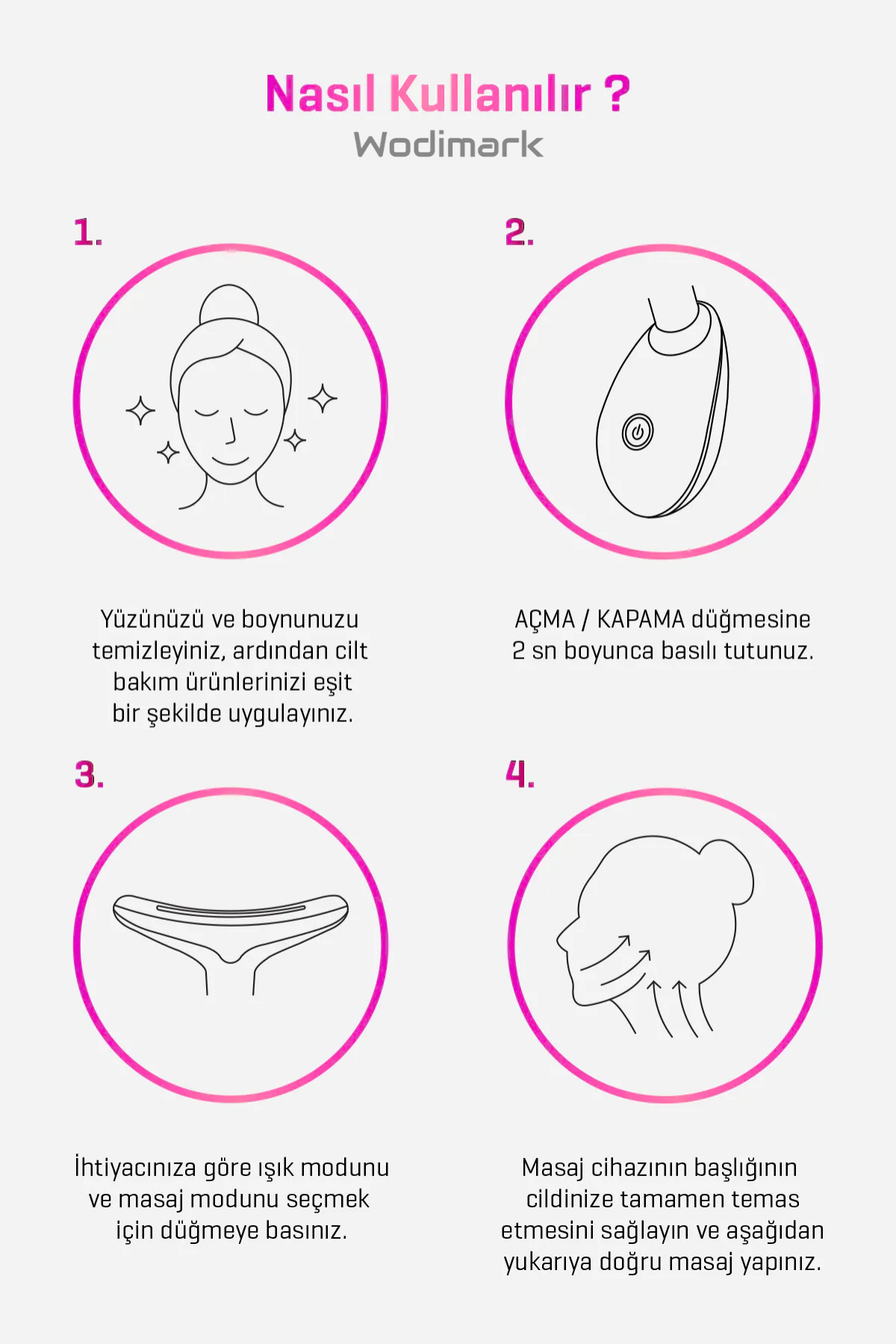 Wodimark World's Digital Market Boyun ve Yüz – 7 Programlı EMS Güzellik Cihazı (