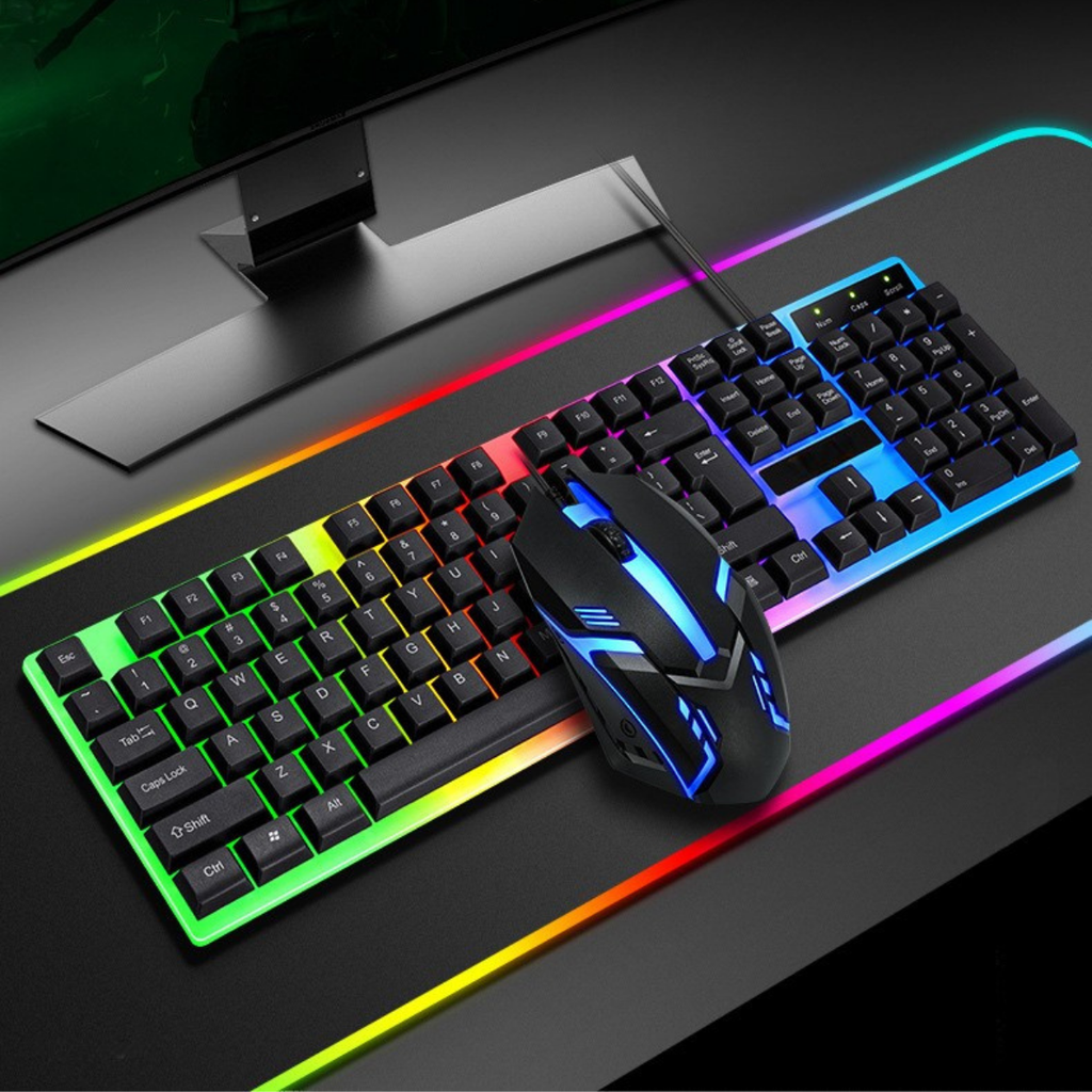 RGB Oyuncu Klavye Mouse Seti | Metal Gövdeli, Tam Boyutlu Q Klavye, 1600 DPI Gaming Mouse | USB Kablolu