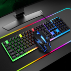 RGB Oyuncu Klavye Mouse Seti | Metal Gövdeli, Tam Boyutlu Q Klavye, 1600 DPI Gaming Mouse | USB Kablolu