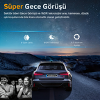 Wodimark Araç İçi Kamera 3.16” LCD Ekran, 170° Geniş Açılı Lens, Gece Görüş, G-S