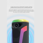 Wodimark RGB Ledli taşınabilir ses sistemi Bluetooth Hoparlör