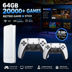 Wodimark 64GB, 20.000+ Oyun - Retro Game ve Stick – Wifi, 2.4ghz Kablosuz Gamepad, Dual Sistem