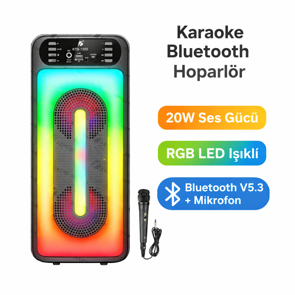 Wodimark RGB Ledli taşınabilir ses sistemi Bluetooth Hoparlör
