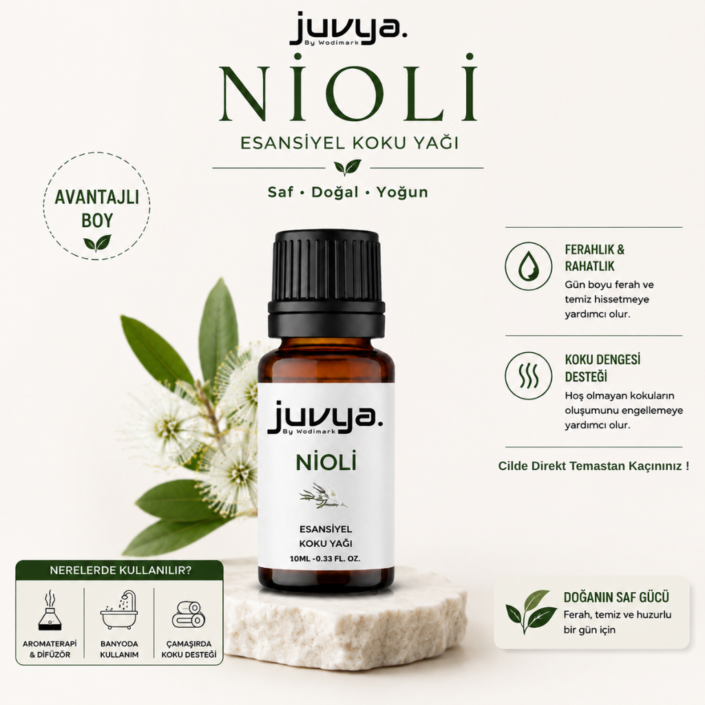 Juvya. Nioli Esansiyel Uçucu Koku Yağı Buhurdanlık Yağı Difüzör Esansı Hobi Esans Ortam Oda Kokusu 10ml